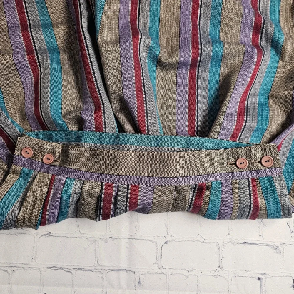Vintage Western Sophisticates Pendleton Striped Pleated Skirt‎ Set Blouse 13/14